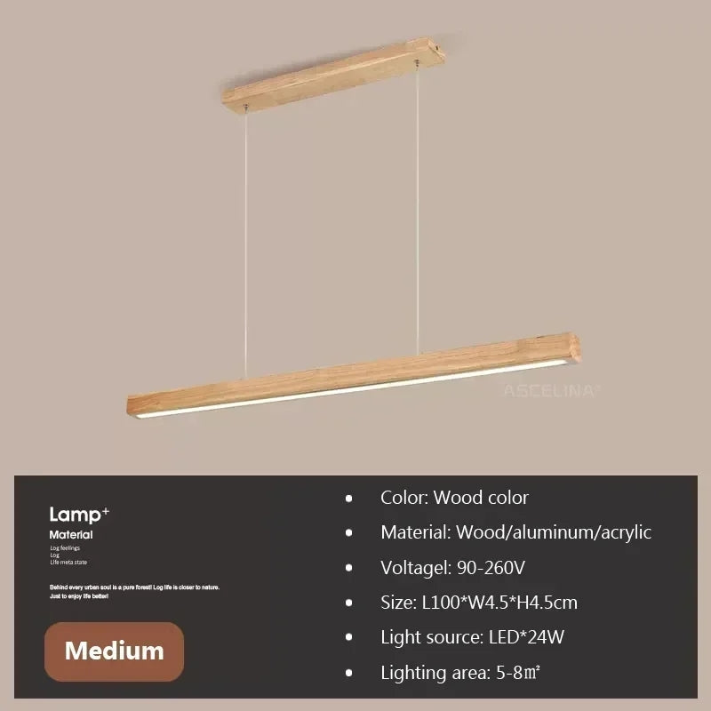 Modern Wood LED Pendant Light