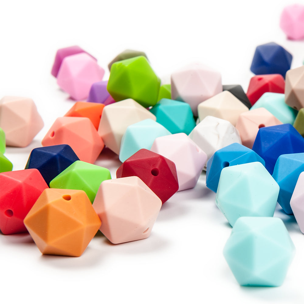 silicone icosahedron beads teething jewelry necklace bracelet