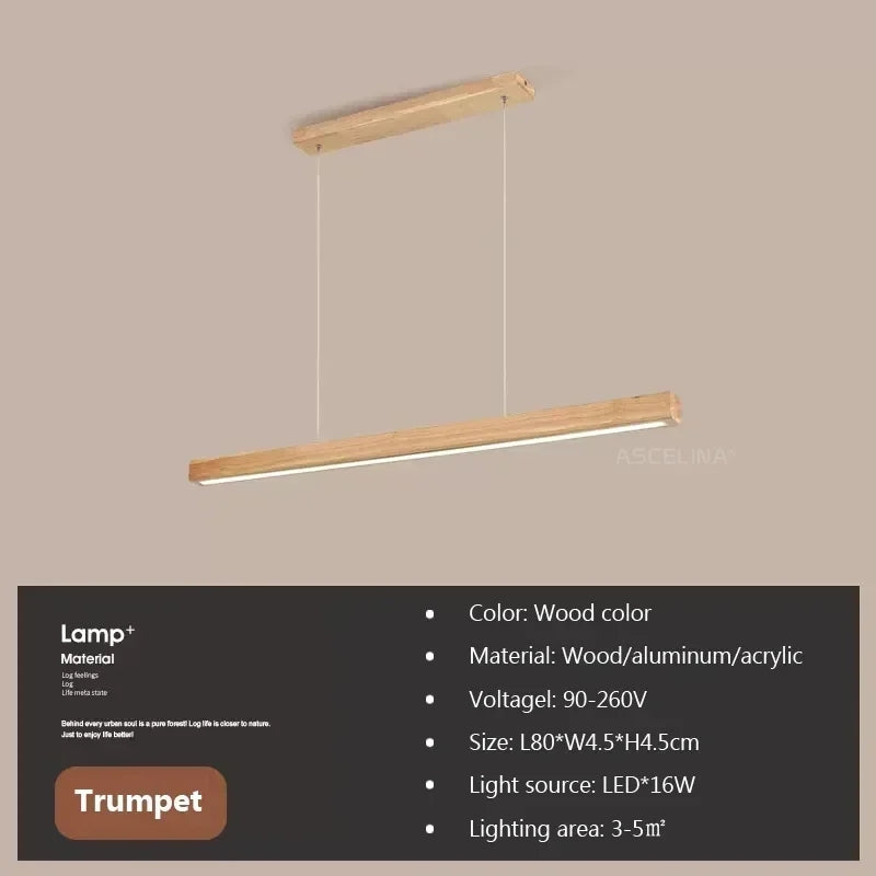 Modern Wood LED Pendant Light