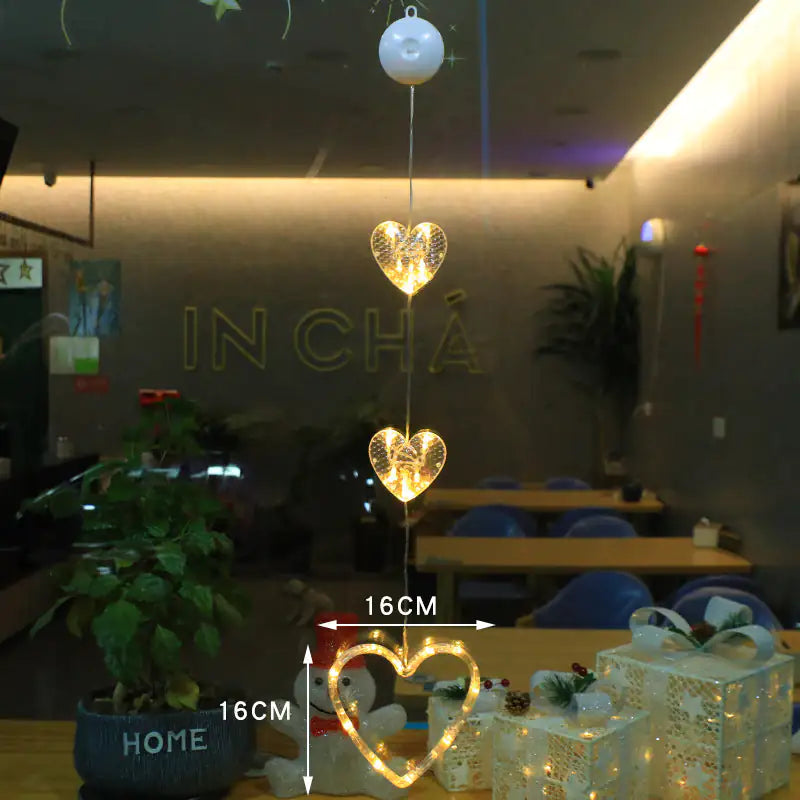 LED Light Star Xmas Tree Hanging Sucker Lamp