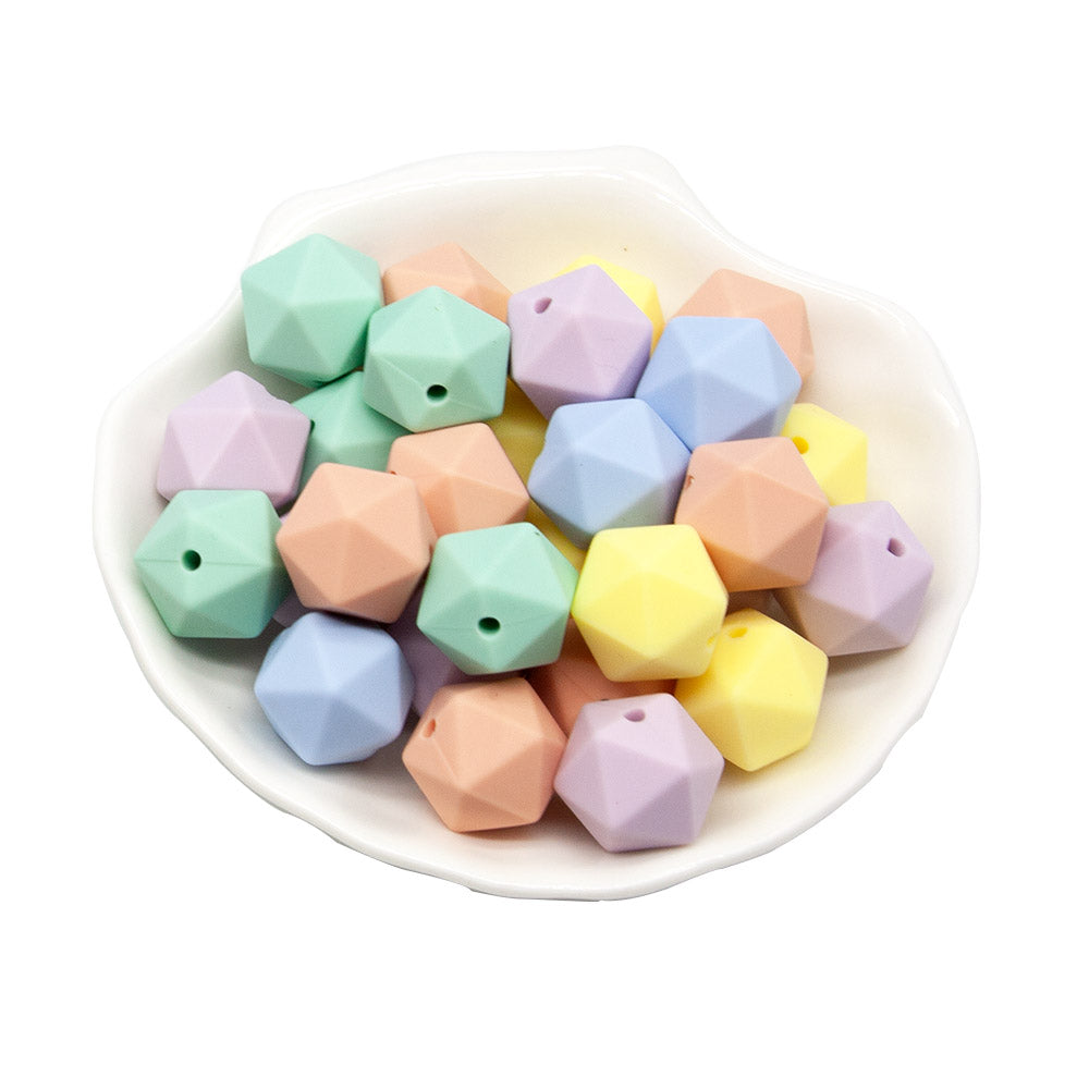 silicone icosahedron beads teething jewelry necklace bracelet