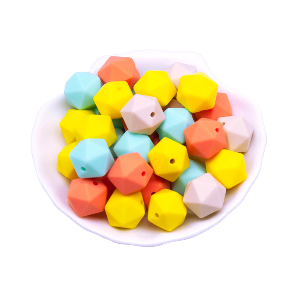 silicone icosahedron beads teething jewelry necklace bracelet