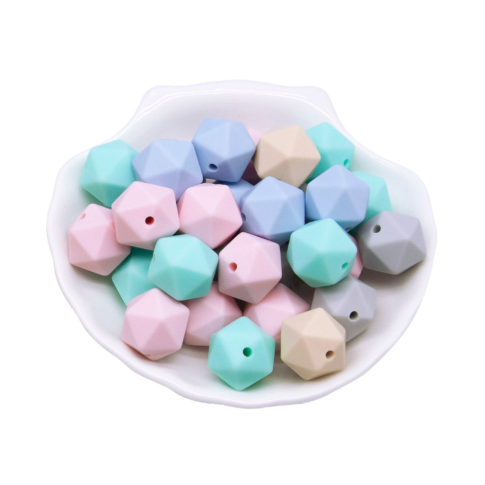 silicone icosahedron beads teething jewelry necklace bracelet