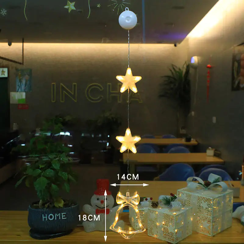 LED Light Star Xmas Tree Hanging Sucker Lamp