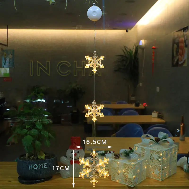 LED Light Star Xmas Tree Hanging Sucker Lamp