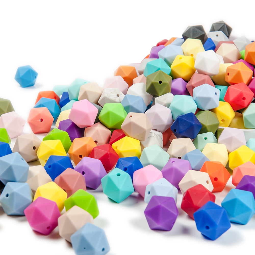 silicone icosahedron beads teething jewelry necklace bracelet