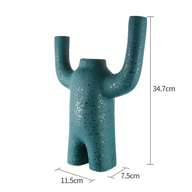 Creative Ceramic Robot Vase Modern Decor