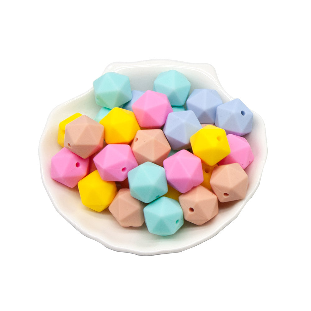 silicone icosahedron beads teething jewelry necklace bracelet