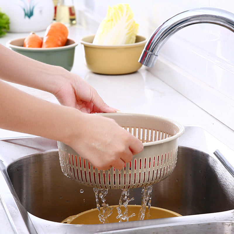 Kitchen Double Layer Drain Basket Bowl