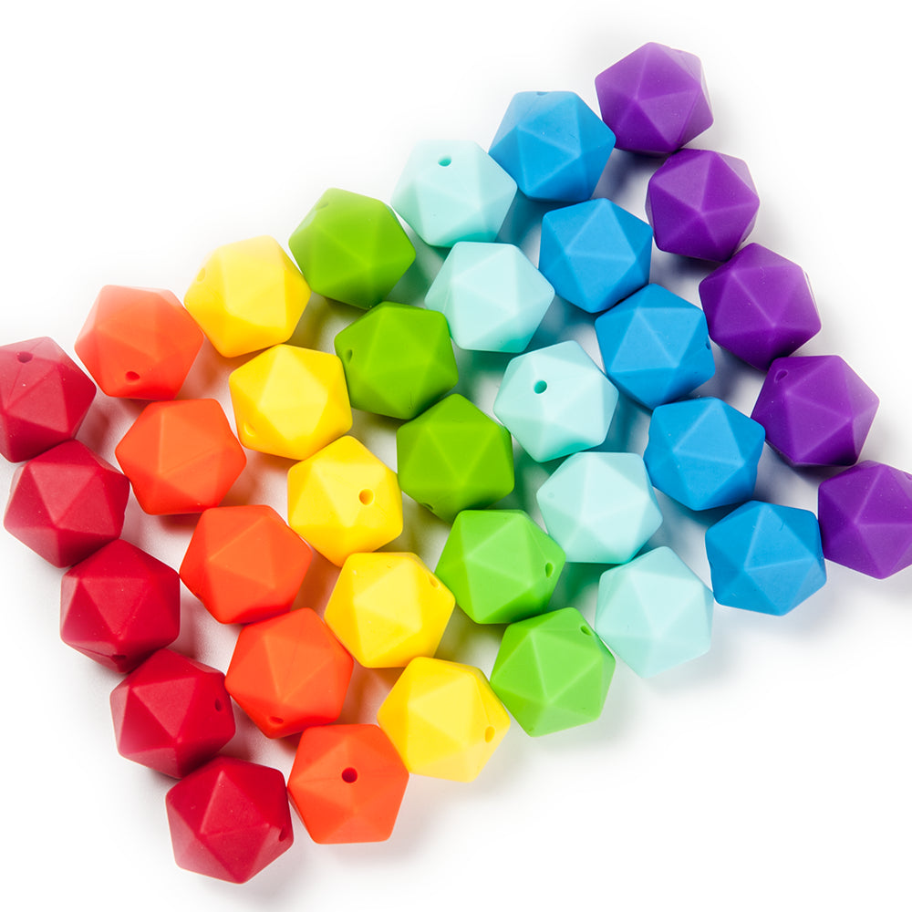 silicone icosahedron beads teething jewelry necklace bracelet