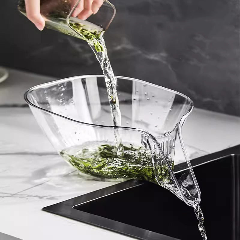 Multifunctional drainage bowl household sink vegetable basin kitchen fruit cleaning plate PET kitchen gadget Colanders Strainers