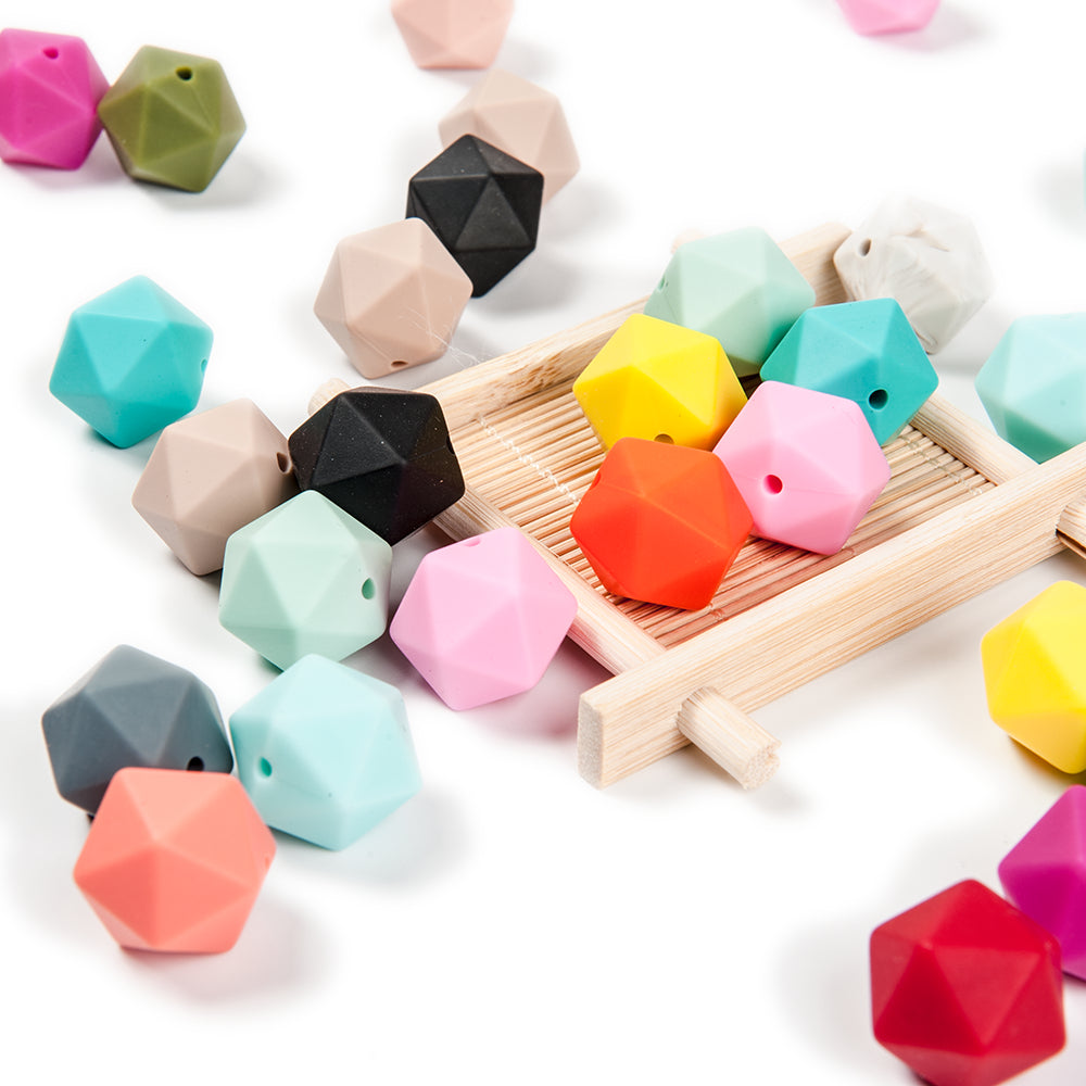 silicone icosahedron beads teething jewelry necklace bracelet