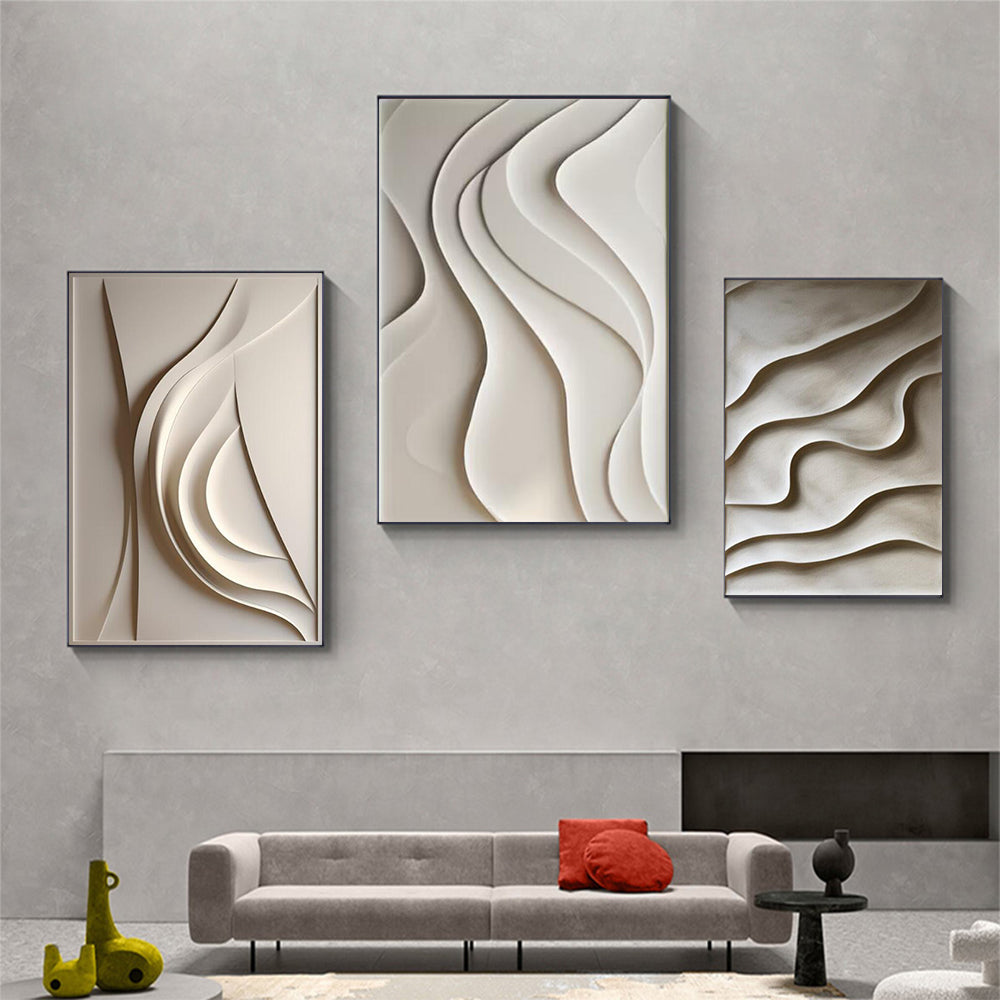 3D Vision Textured Wrinkle Minimalist Wall