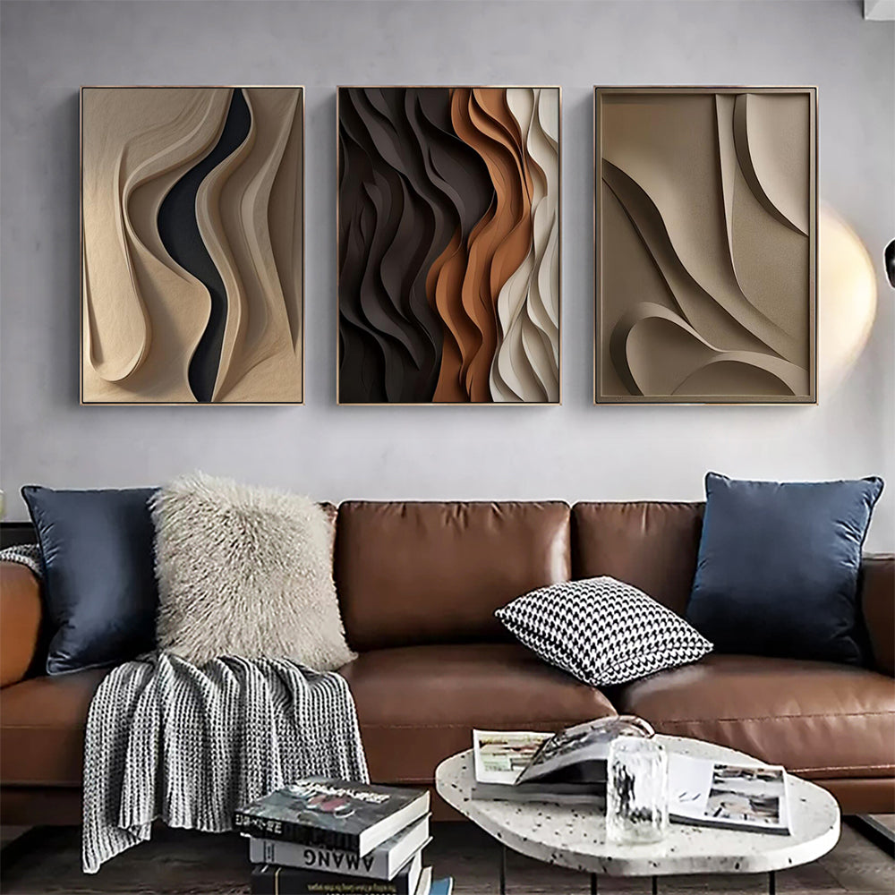 3D Vision Textured Wrinkle Minimalist Wall