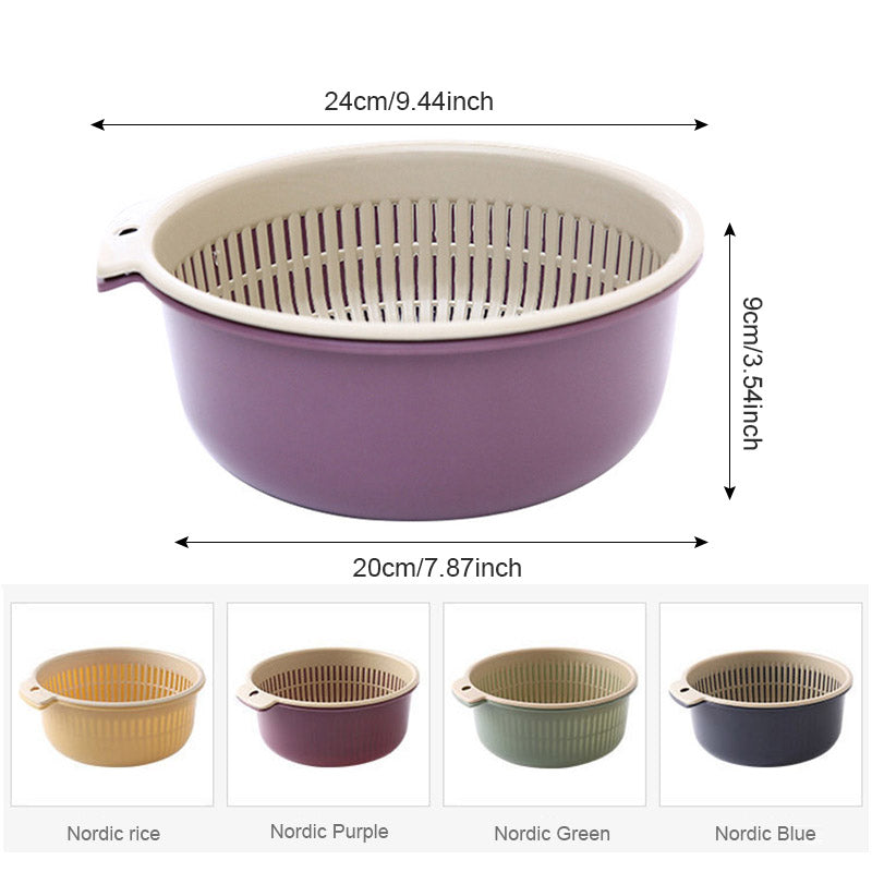 Kitchen Double Layer Drain Basket Bowl