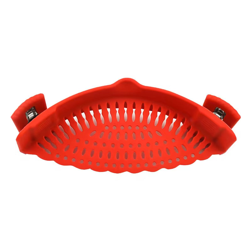 Kitchen Silicone Drainer Pasta Noodle Pot Colander