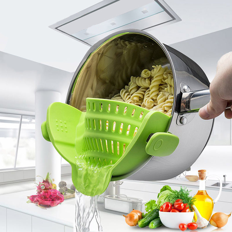 Kitchen Strainer Clip Pan Silicone Drain Rack