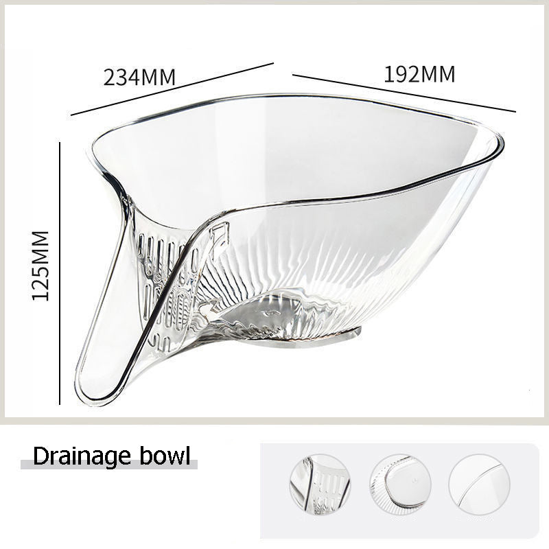 Multifunctional drainage bowl household sink vegetable basin kitchen fruit cleaning plate PET kitchen gadget Colanders Strainers