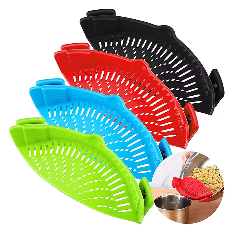 Kitchen Silicone Drainer Pasta Noodle Pot Colander